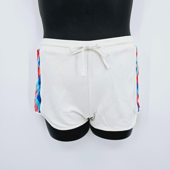 J Crew Factory Rainbow Striped Side Panel Shorts XXS White Retro Athletic Terry - Picture 12 of 14